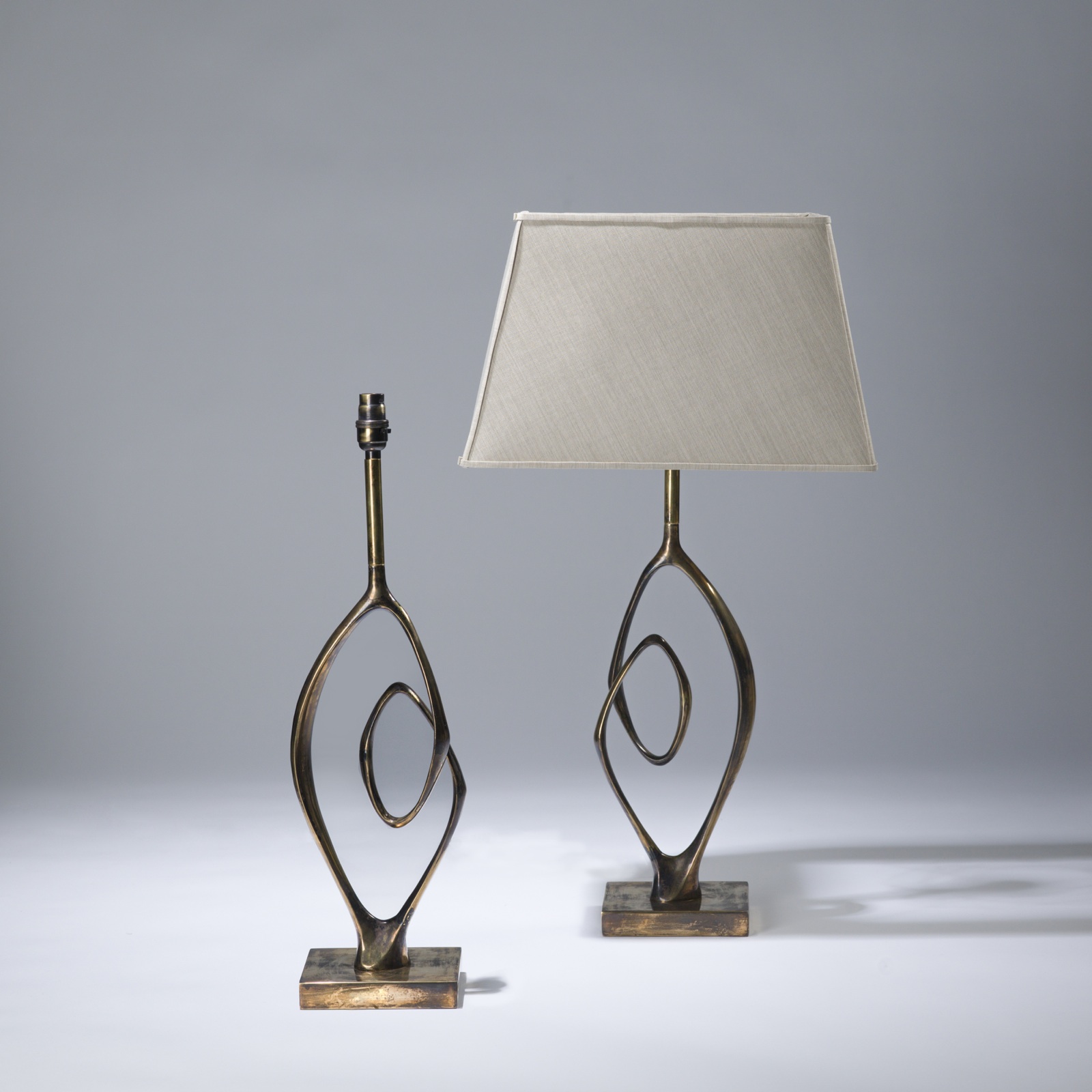 Pair of medium gold antique bronze 'blair' lamps (T3588) TYSON.LONDON