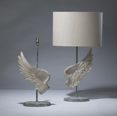 Pair Of Medium Cream Painted 'wing' Lamps