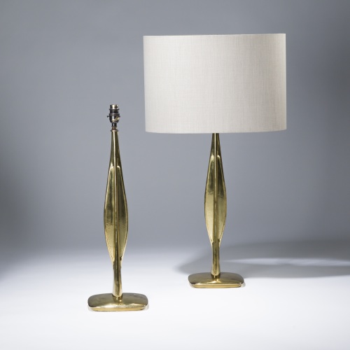 Pair Of Medium  Gilded Bronze  1950s Italian Style Lamps