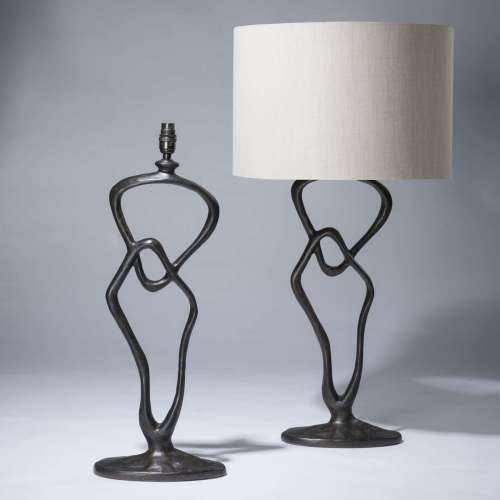 Pair Of Medium Bronze Link Lamps