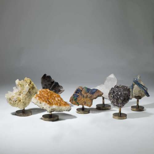 Minerals On Brass Bases Sold Separately And Priced According To Weight And Mineral