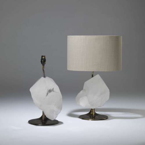 Pair Of Large Rock Crystal Chunk Lamps