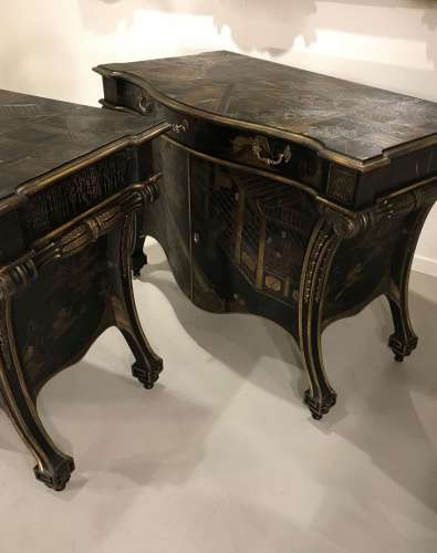Pair Of Baker Furniture Chinoiserie Cabinets