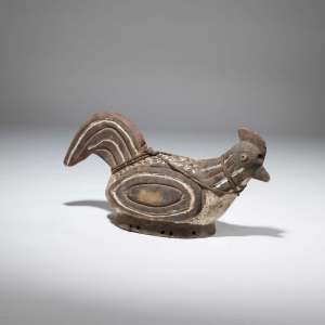 Antique Wooden Painted Tribal Hen (T3832)