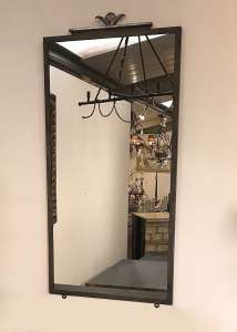 Wrought Iron Mirror In Mouses Back & Silver Finish (T4633)