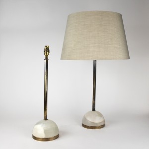 Pair of Onyx Table Lamps on Antique Brass Bases (T6442)