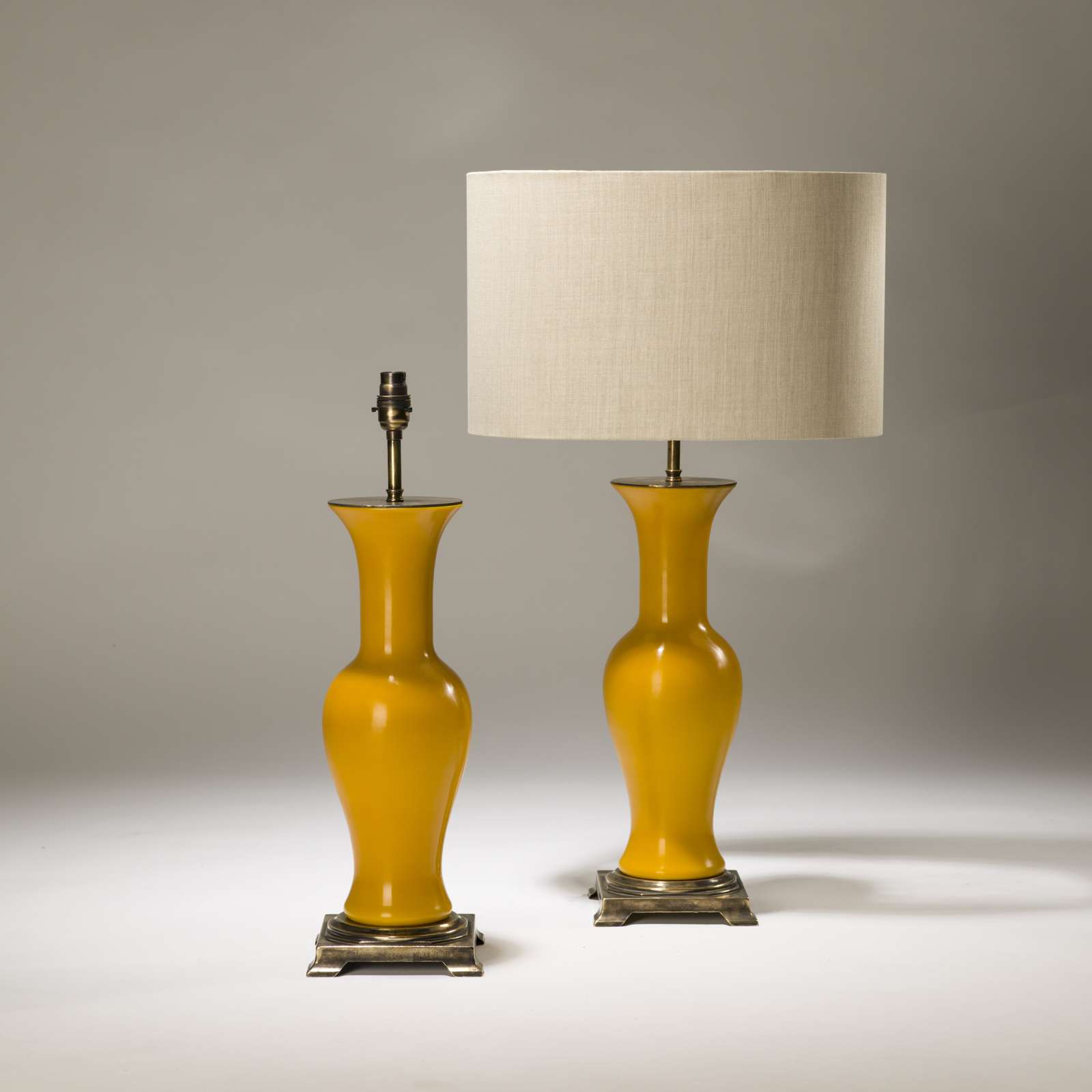 yellow glass lamp base