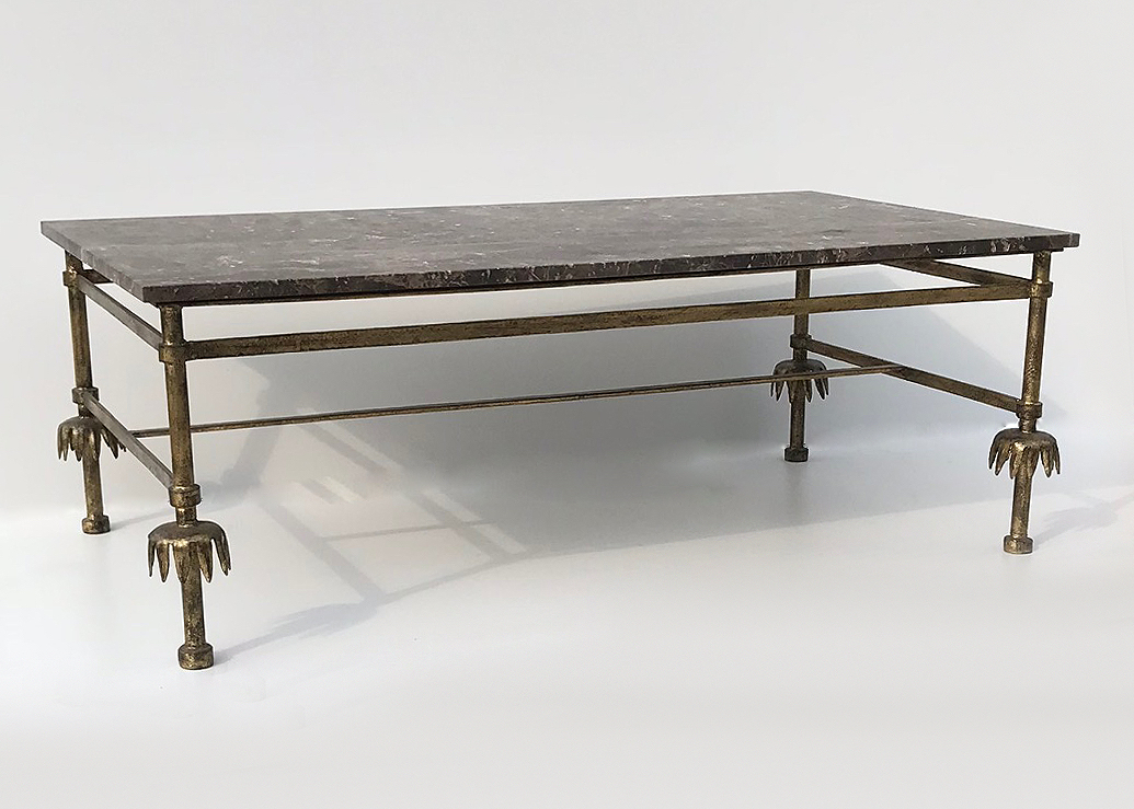 Vintage French Iron Coffee Table With, Antique French Iron Coffee Table