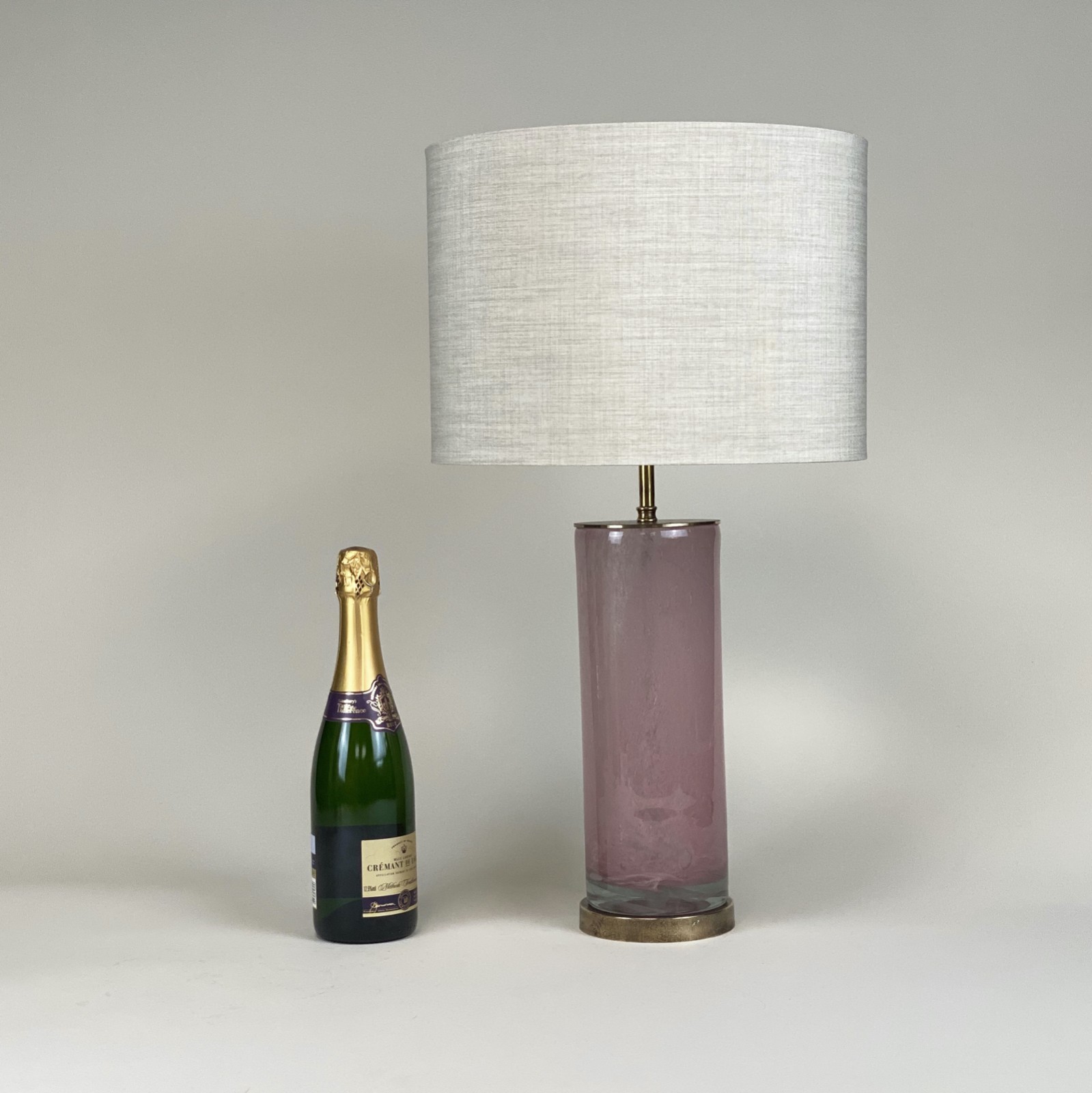 Pair Of Small Pink Glass Bubble Lamps With Antique Brass Bases T5399 Tyson Decorative Lighting And Bespoke Furniture