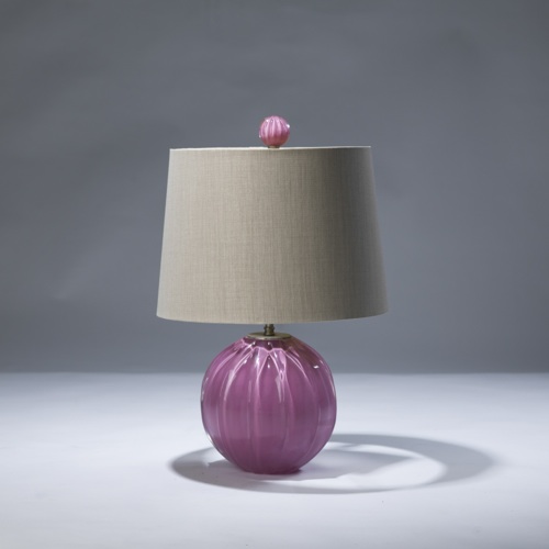 Single Small Pink Glass Ball Lamp
