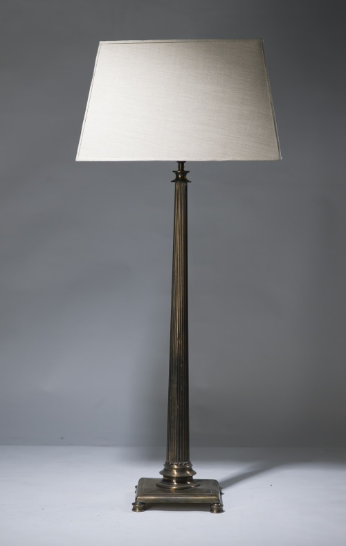 Single Large Brown Bronze Column Lamp