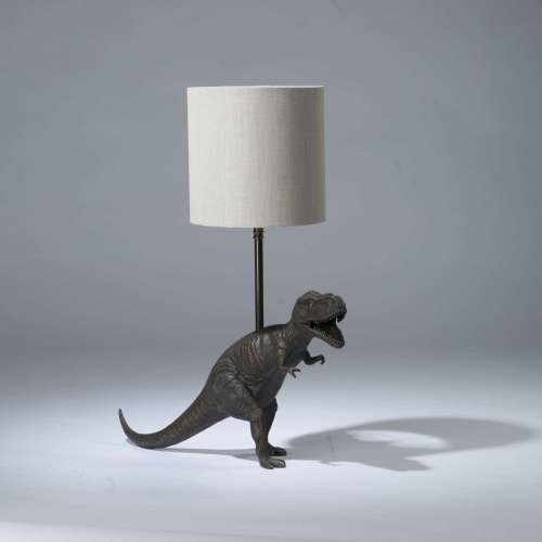 Single Small Brown Bronze Dinosaur Lamp