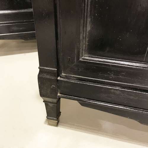 Pair Of Modern Black Painted Oak Cabinets