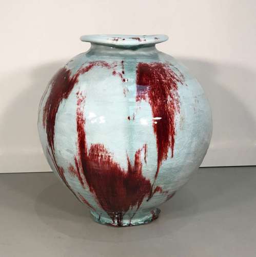 20th Century Ceramic Vase With Amazing Glaze