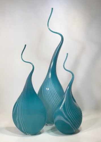 Turquoise Blue 'squiggle Vase'