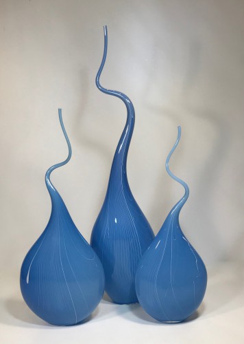 Cornflower Blue 'squiggle Vase'
