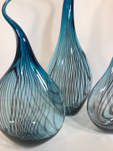 Turquoise Ink Blue 'squiggle Vase'