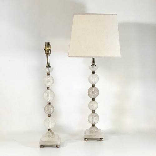 Pair Of Small Rock Crystal Lamps On Rock Crystal Bases