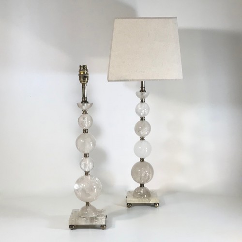 Pair Of Med Rock Crystal Lamps On Rock Crystal Bases