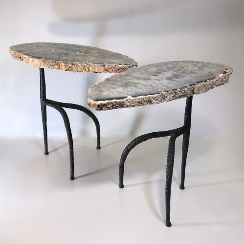 Pair Of Wrought Iron "Gazelle" Side Tables