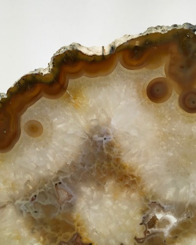 Medium Large Agate Slices On Distressed Bronze Stands