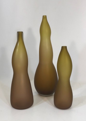 Set Of Three Elen Glass Vases