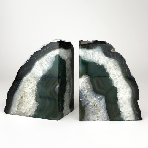 Deep Green Mineral Bookends