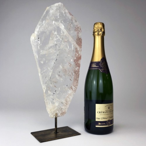 Rock Crystal Mineral on Antique Brass Stand
