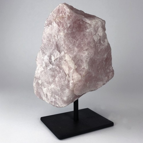 Rose Quartz Mineral on Brown Bronze Stand