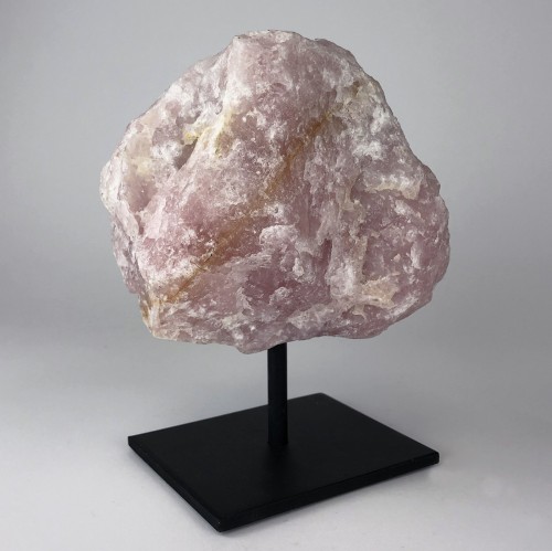 Rose Quartz Mineral on Brown Bronze Stand