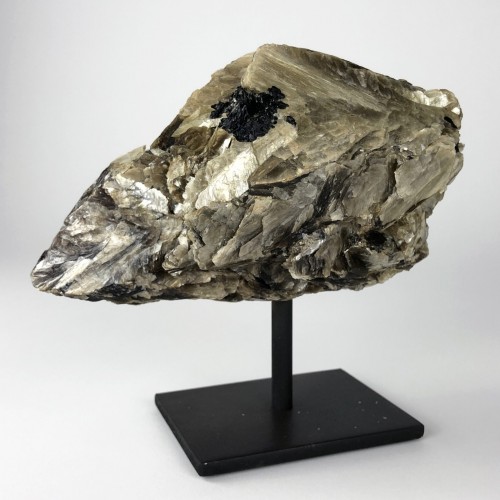 Black / Gold Mica Mineral on Brown Bronze Stand