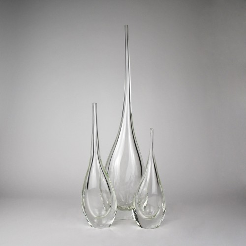 Set of Lenny Vases in Clear Glass