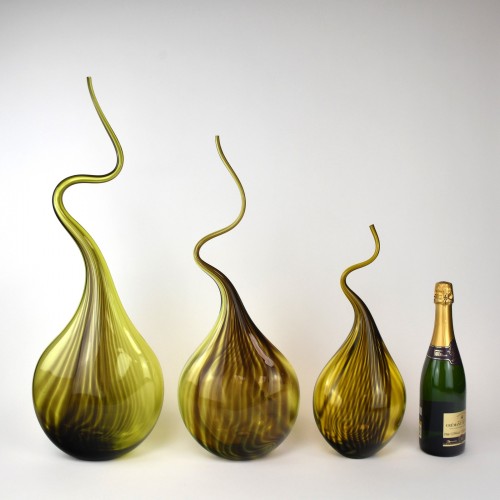 Olive Green 'Squiggle Vases'