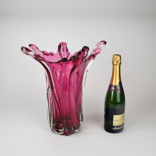 Large Pink Glass Splash Vase