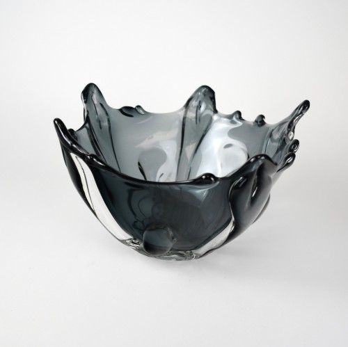 Closed Splash Bowl in Grey Glass
