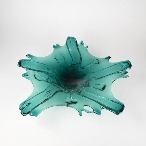 Turquoise Glass Splash Bowl