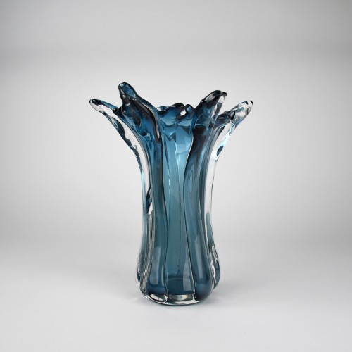 Small Blue Glass Splash Vase