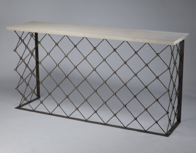 Wrought Iron 'net' Console Table (T3536)