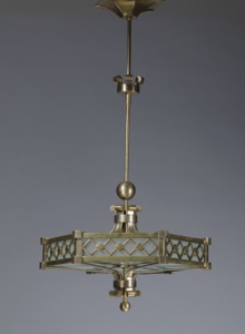 Hexagonal Bronze Hanging Light In Antique Brass Finish (T3549)