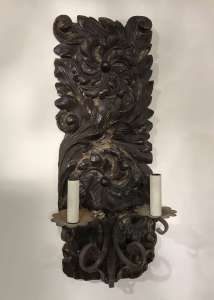 Pair Of 18th Century English Carvings Converted To Wall Lights (T4565)