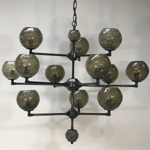 Brown Bronze Kitty Chandelier With Brown Bubble Glass Shades (T5315)
