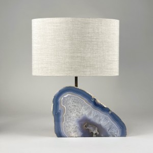 Single Medium Agate Lamp With Antique Brass Base (T5344)