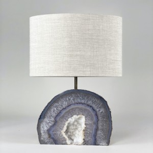 Single Medium Agate Lamp With Antique Brass Base (T5354)