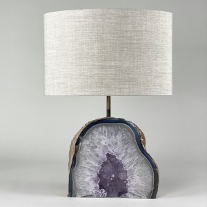 Single Medium Agate Lamp With Antique Brass Base (T5355)