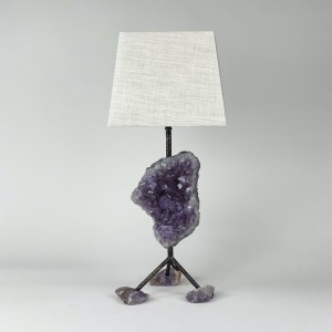 Single Small Amethyst Lamp With Brown Bronze (T5390)
