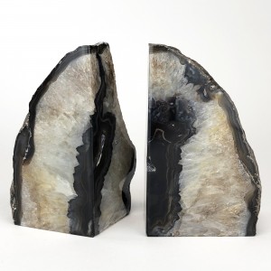Pair of Black Mineral Bookends (T5579)