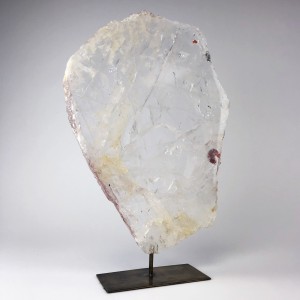 Rock Crystal Mineral on Antique Brass Stand (T5694)