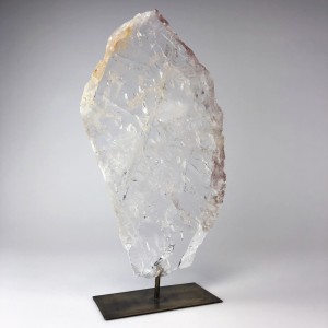 Rock Crystal Mineral on Antique Brass Stand (T5695)