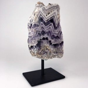 Zig Zag Amethyst Mineral on Brown Bronze Stand (T5700)