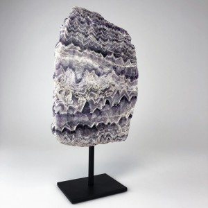 Zig Zag Amethyst Mineral on Brown Bronze Stand (T5701)